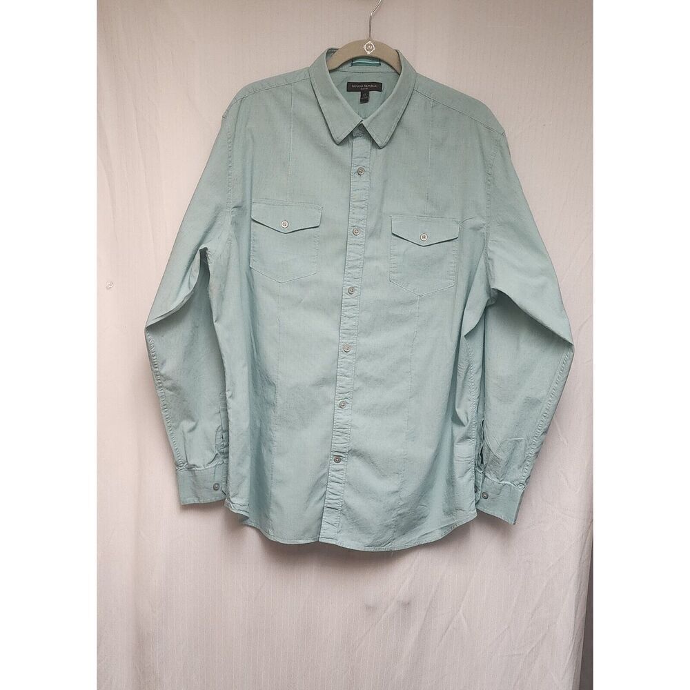 Banana Republic Mens Slim Fit Button Up Long Sleeve Shirt Size XL Mint Green - Picture 3 of 7